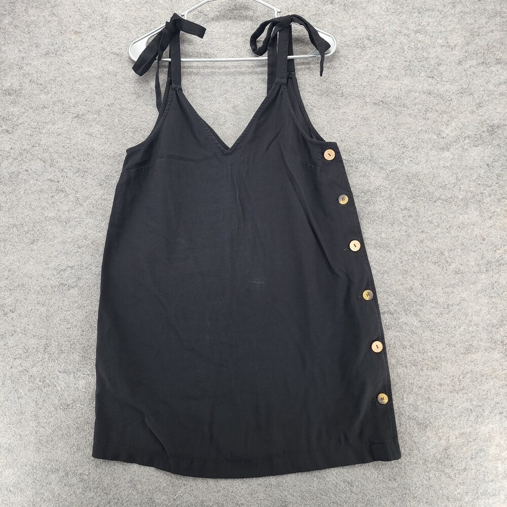 Topshop Dress Womens 12 Sleeveless Black V Neck